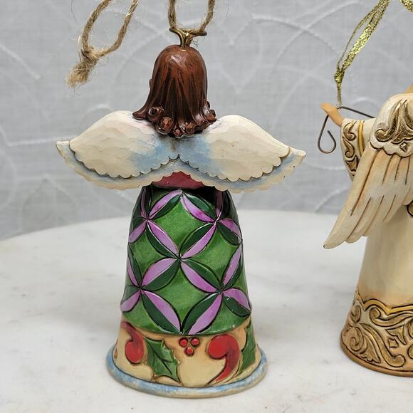 Pair Jim Shore Heartwood Creek Angels 2013 Figurines 5” Christmas Holiday Set - Picture 9 of 16